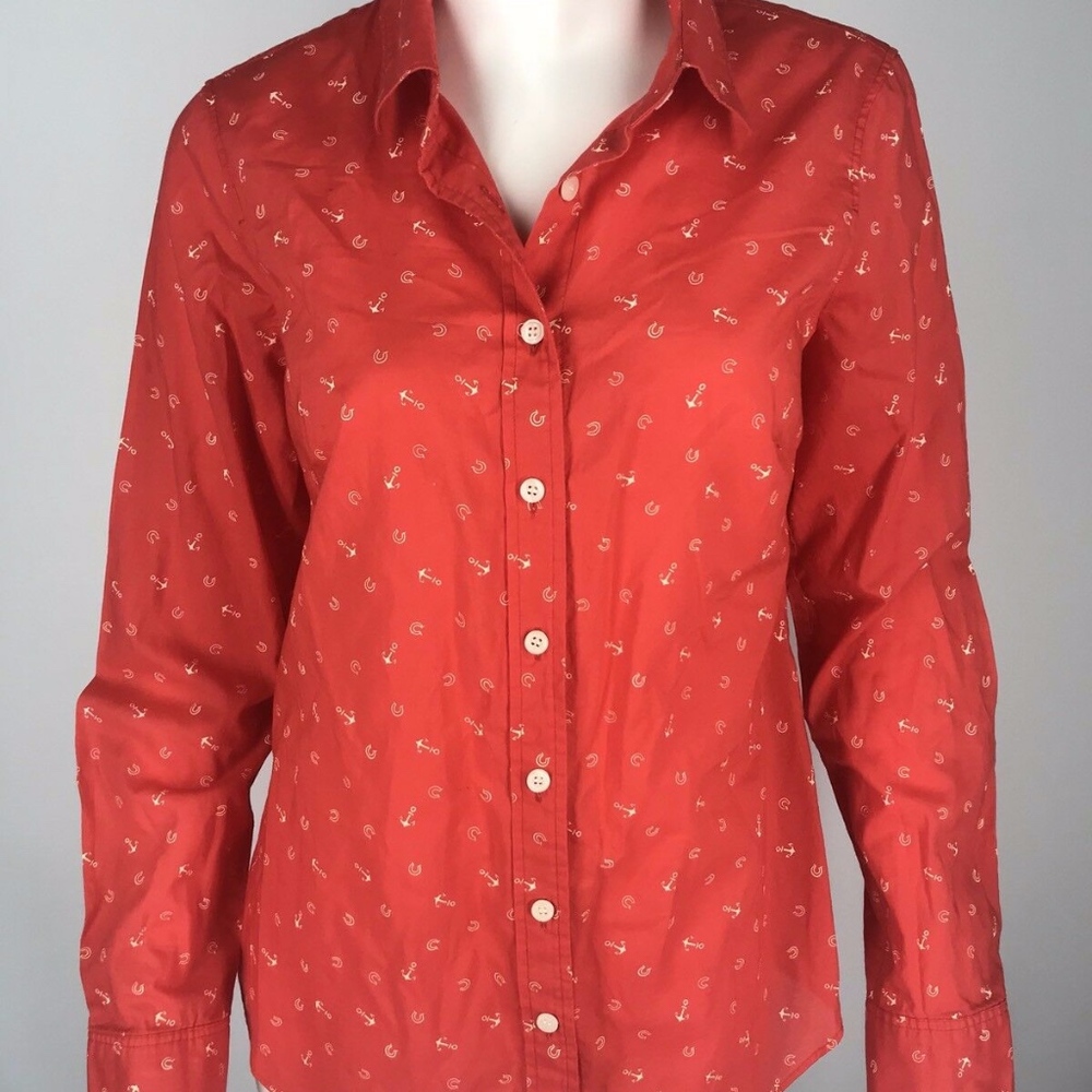 J.Crew Classic Button Front Printed Perfect Shirt